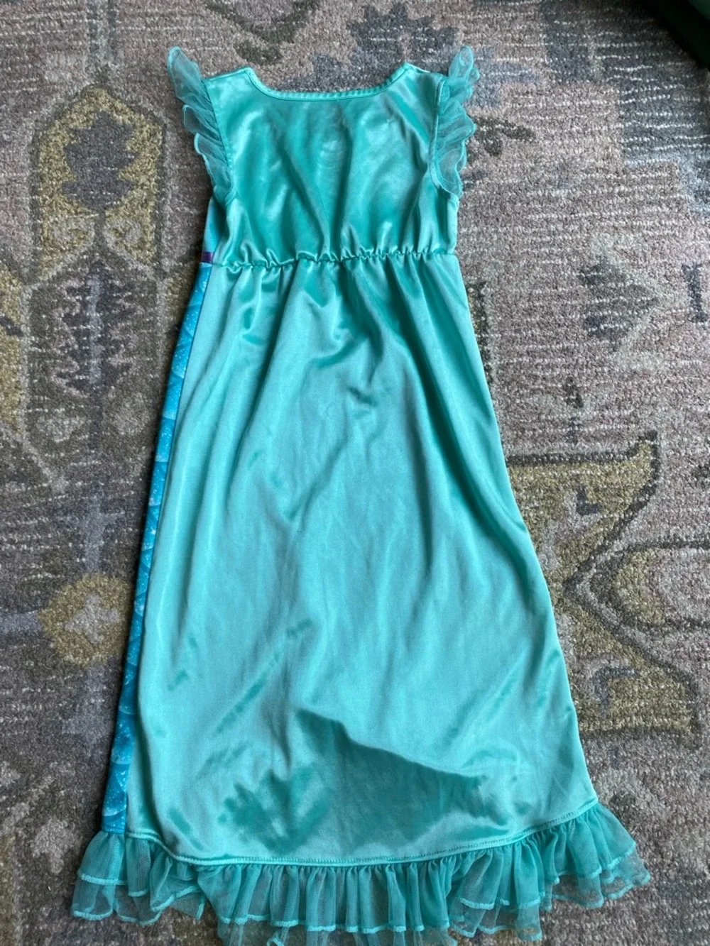 Disney Little Mermaid Turquoise Girls Nightgown with Mermaid Graphic - Picture 2 of 7